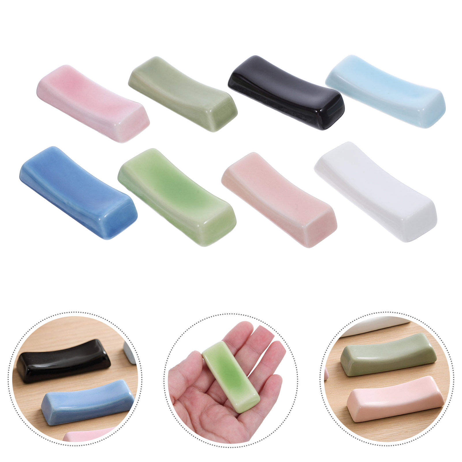 Chopstick Rest Ceramic - 8 Buah Penyangga Sumpit Keramik Bentuk