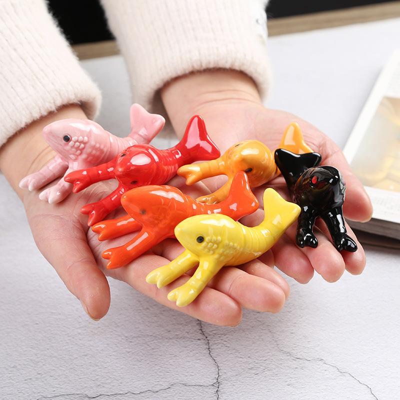 Chopstick Rest Ceramic - Penyangga Sumpit Keramik Bentuk Lobster Lucu,