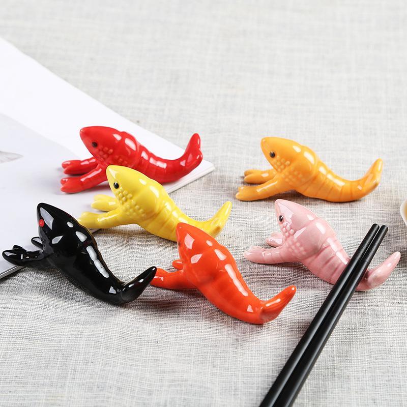 Chopstick Rest Ceramic - Tempat Sumpit Keramik Bentuk Lobster Lucu,