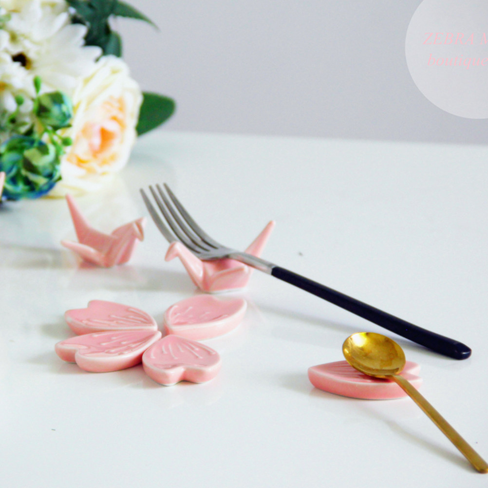 Chopstick Rest Ceramic - 4 Buah Penyangga Sumpit, Tempat Sendok